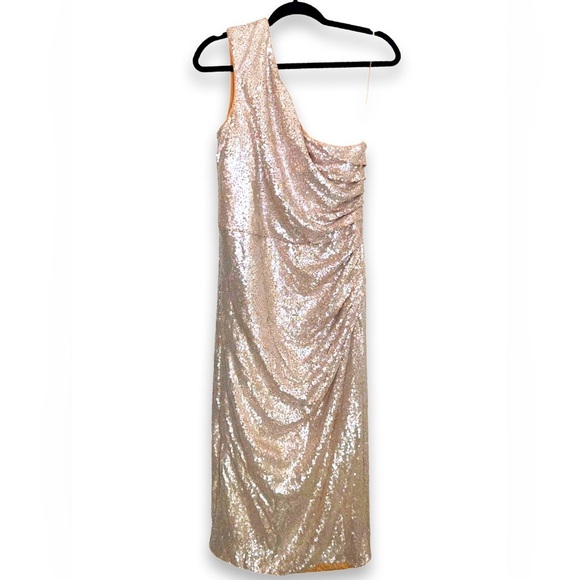 [ DRESS THE POPULATION ] Martine One Shoulder Sequin  Cocktail Dress : XXL : NWT - Picture 5 of 14